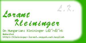 lorant kleininger business card